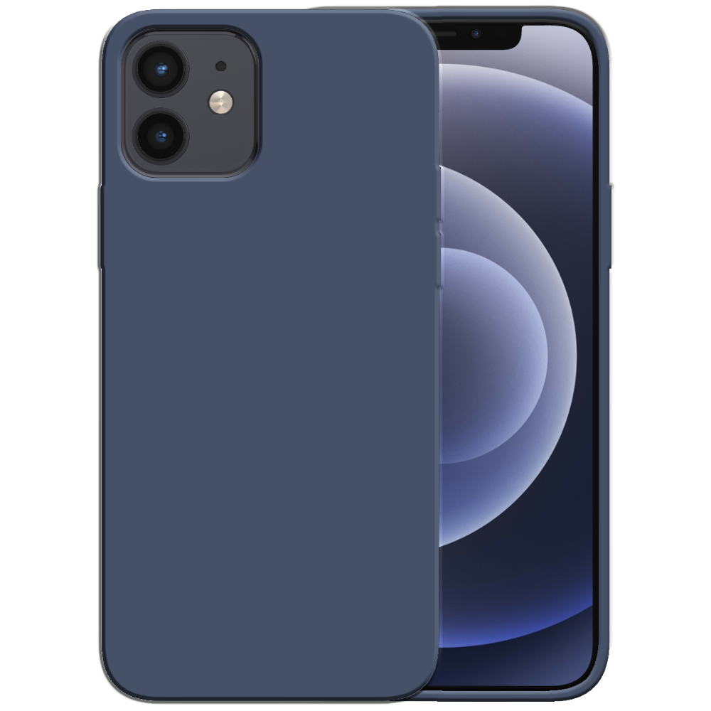 Siliconen hoesje voor iPhone 12/12 Pro  case met zachte binnenkant - Donkerblauw