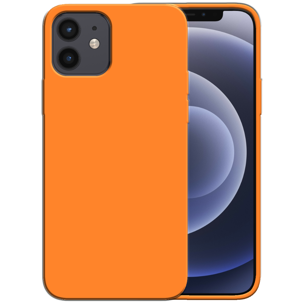 Siliconen hoesje voor iPhone 12/12 Pro
  case met zachte binnenkant - Oranje