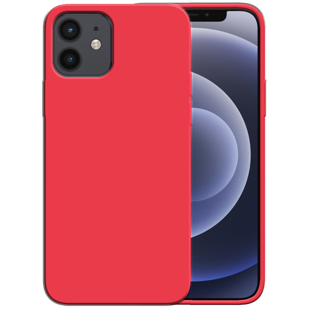 Siliconen hoesje voor iPhone 12/12 Pro
  case met zachte binnenkant - Rood