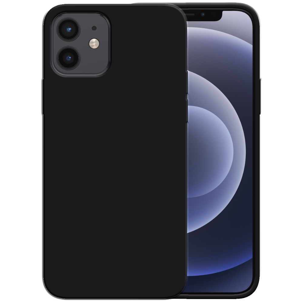 Siliconen hoesje voor iPhone 12/12 Pro  case met zachte binnenkant - Zwart