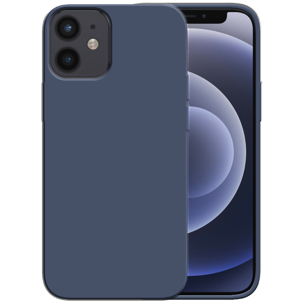 Siliconen hoesje voor iPhone 12 Mini case
  met zachte binnenkant - Donkerblauw