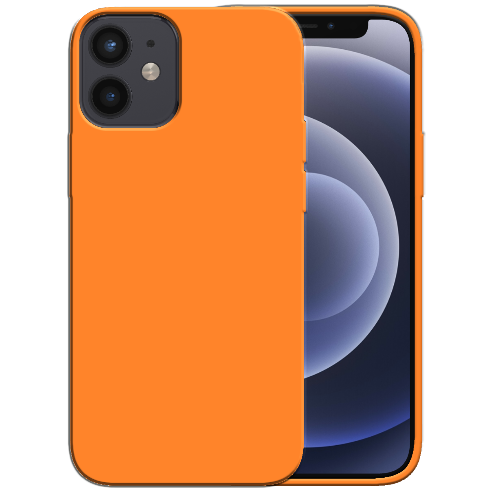 Siliconen hoesje voor iPhone 12 Mini case
  met zachte binnenkant - Oranje
