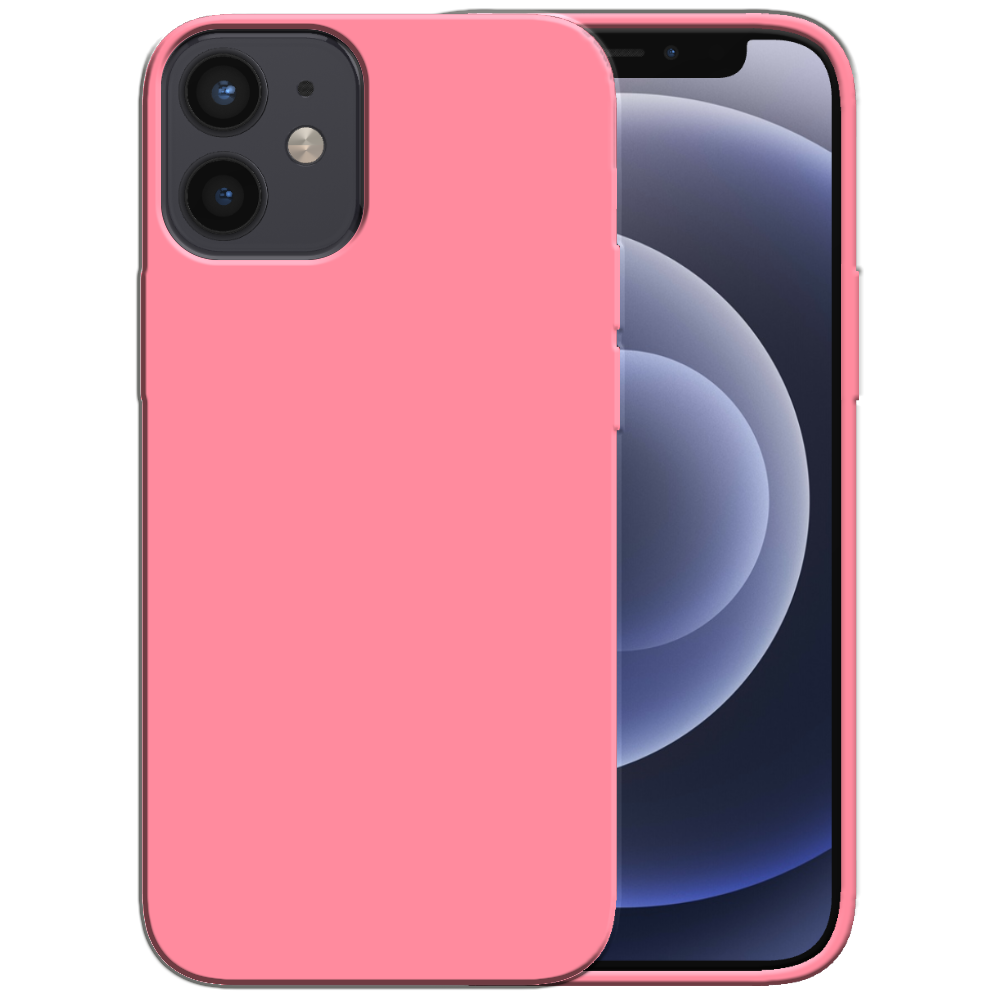 Siliconen hoesje voor iPhone 12 Mini case
  met zachte binnenkant - Roze