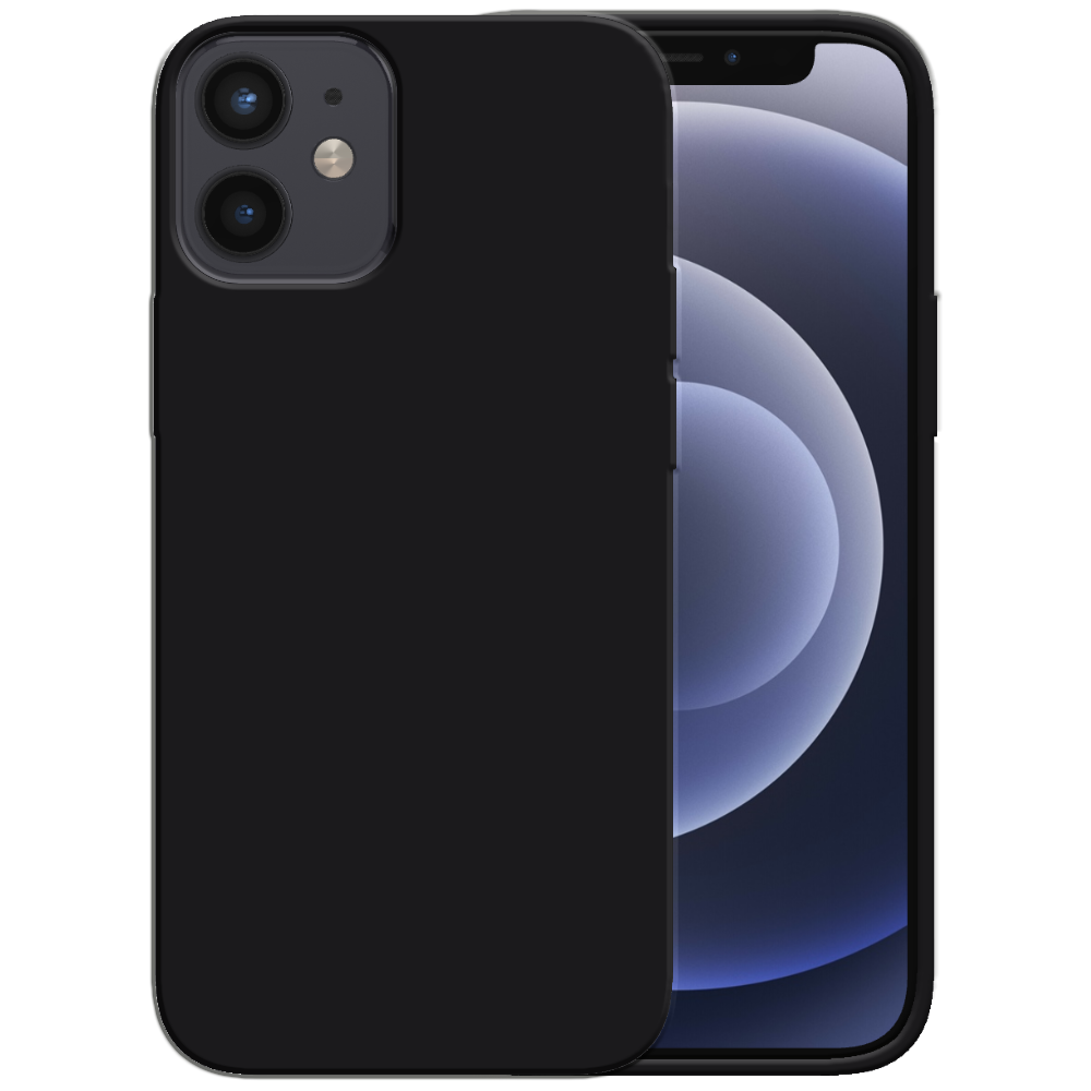 Siliconen hoesje voor iPhone 12 Mini case
  met zachte binnenkant - Zwart