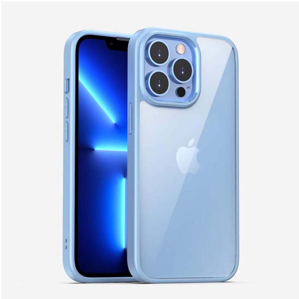 TPU Sterk  Hoesje Met Doorzichtige Achterkant voor iPhone 13 Pro - Lichtblauw