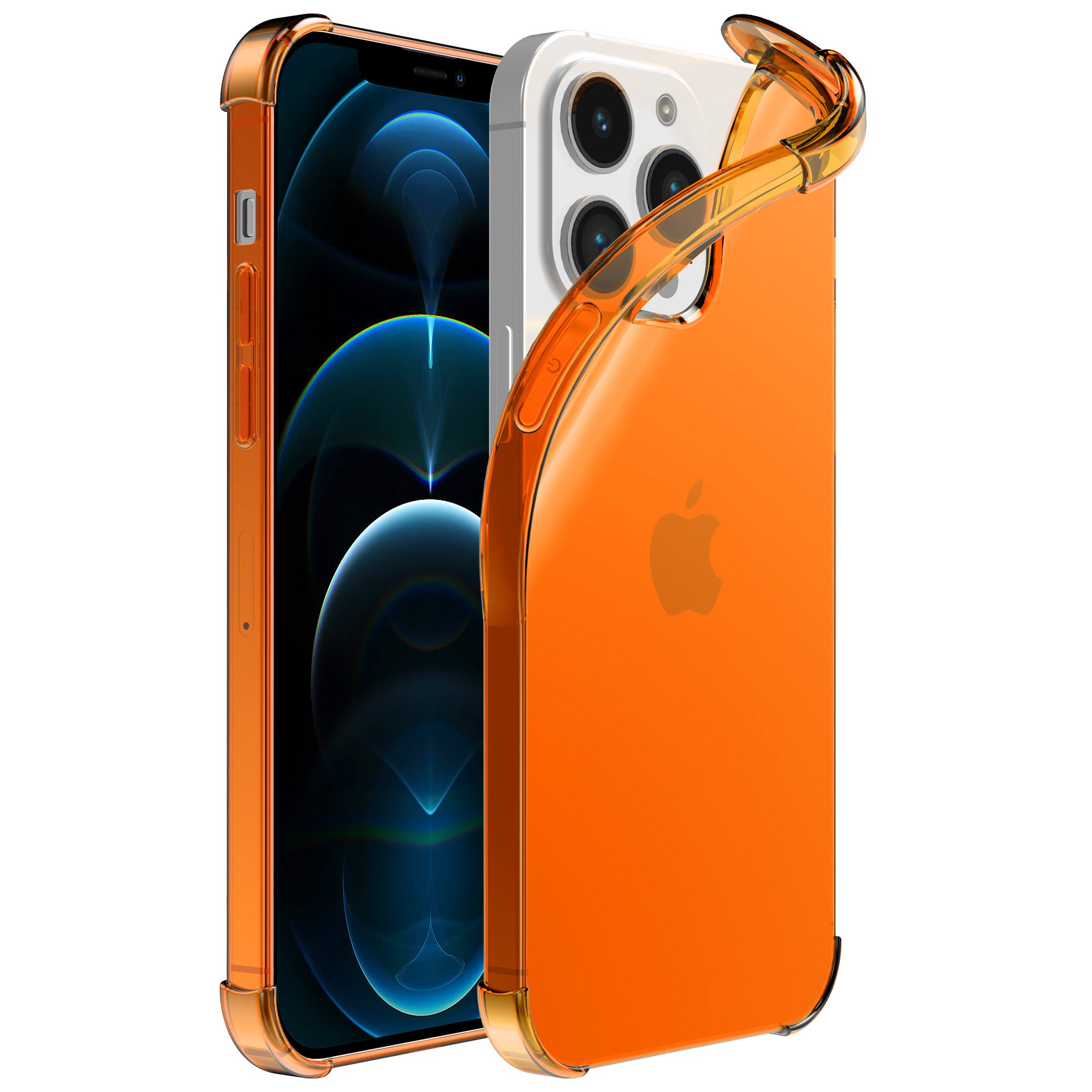 iPhone 12 Pro Max transparant siliconen hoesje - Oranje
