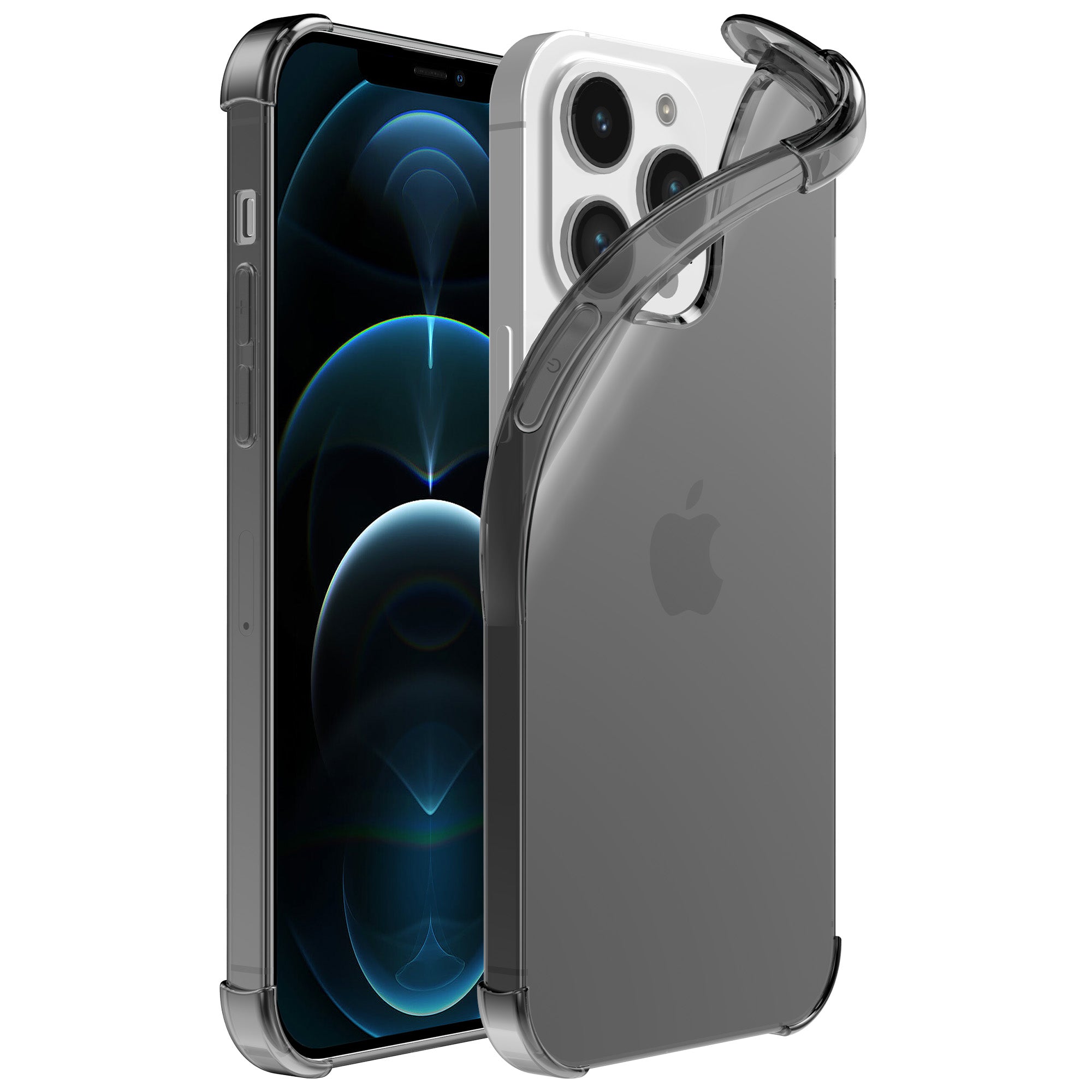 iPhone 12 Pro Max transparant siliconen hoesje - Zwart