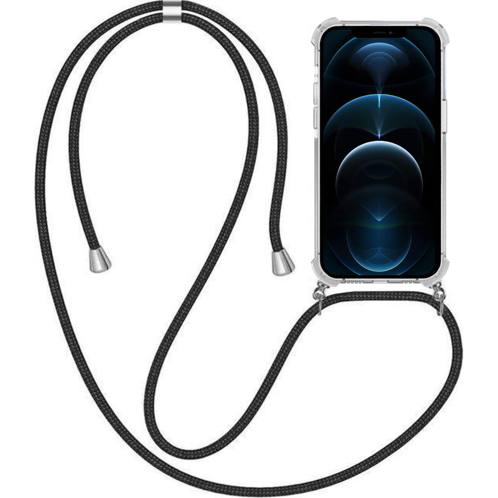 Telefoonhoesje Geschikt voor iPhone 12
  Pro Max met Koord en Stootrand - TPU Backcover Shockproof met Lanyard -
  Smartphonica