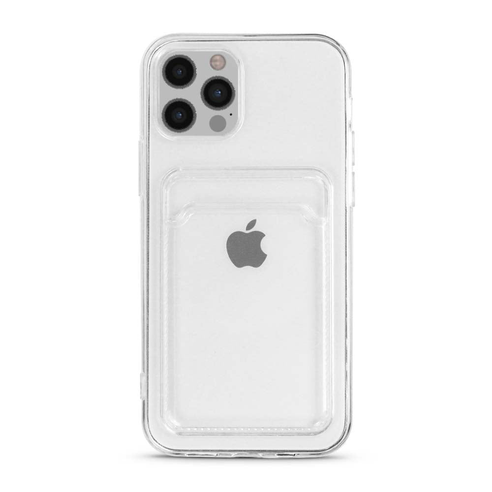 iPhone 12 Pro siliconen hoesje met  pashouder - Transparant