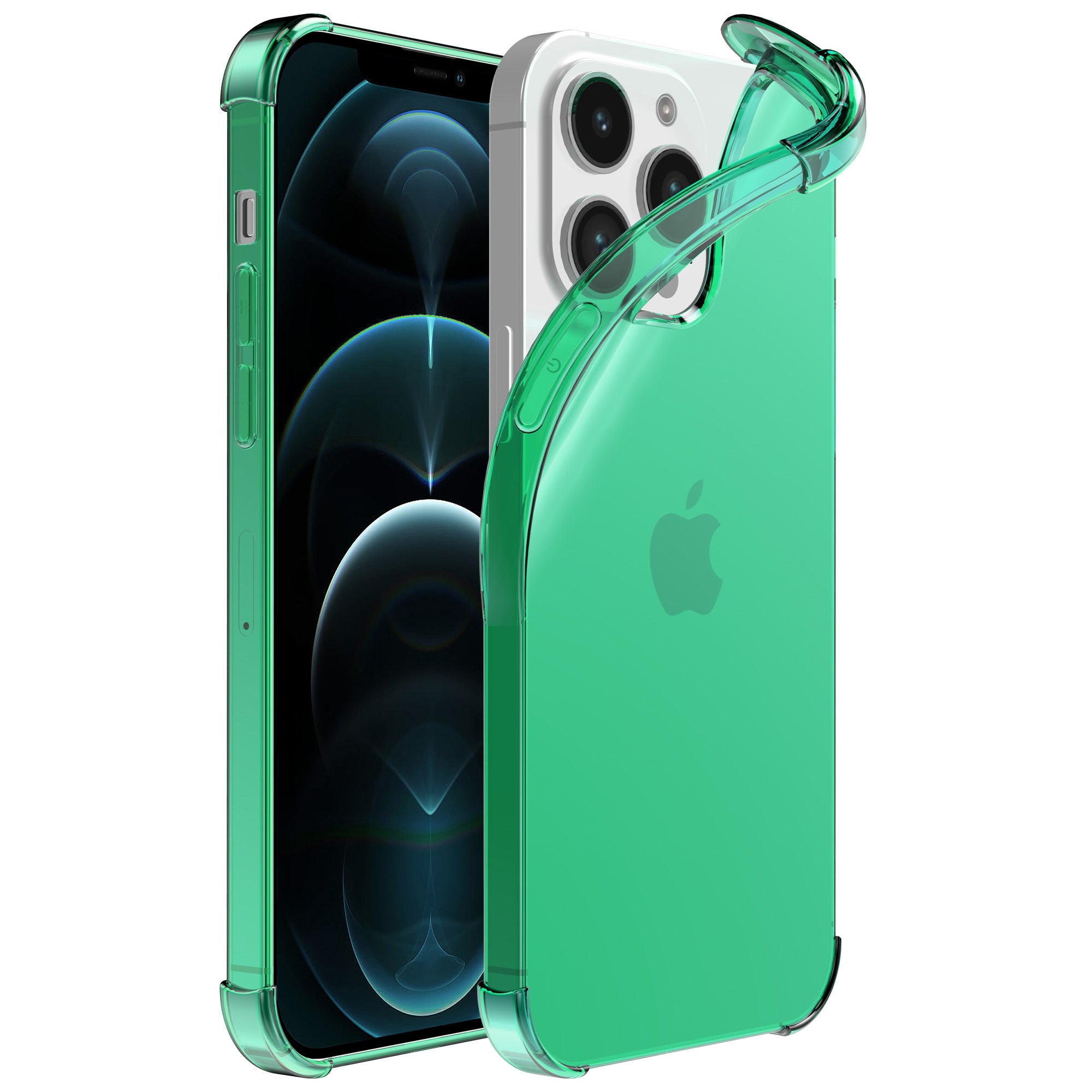 iPhone 12/12 Pro transparant siliconen hoesje - Groen