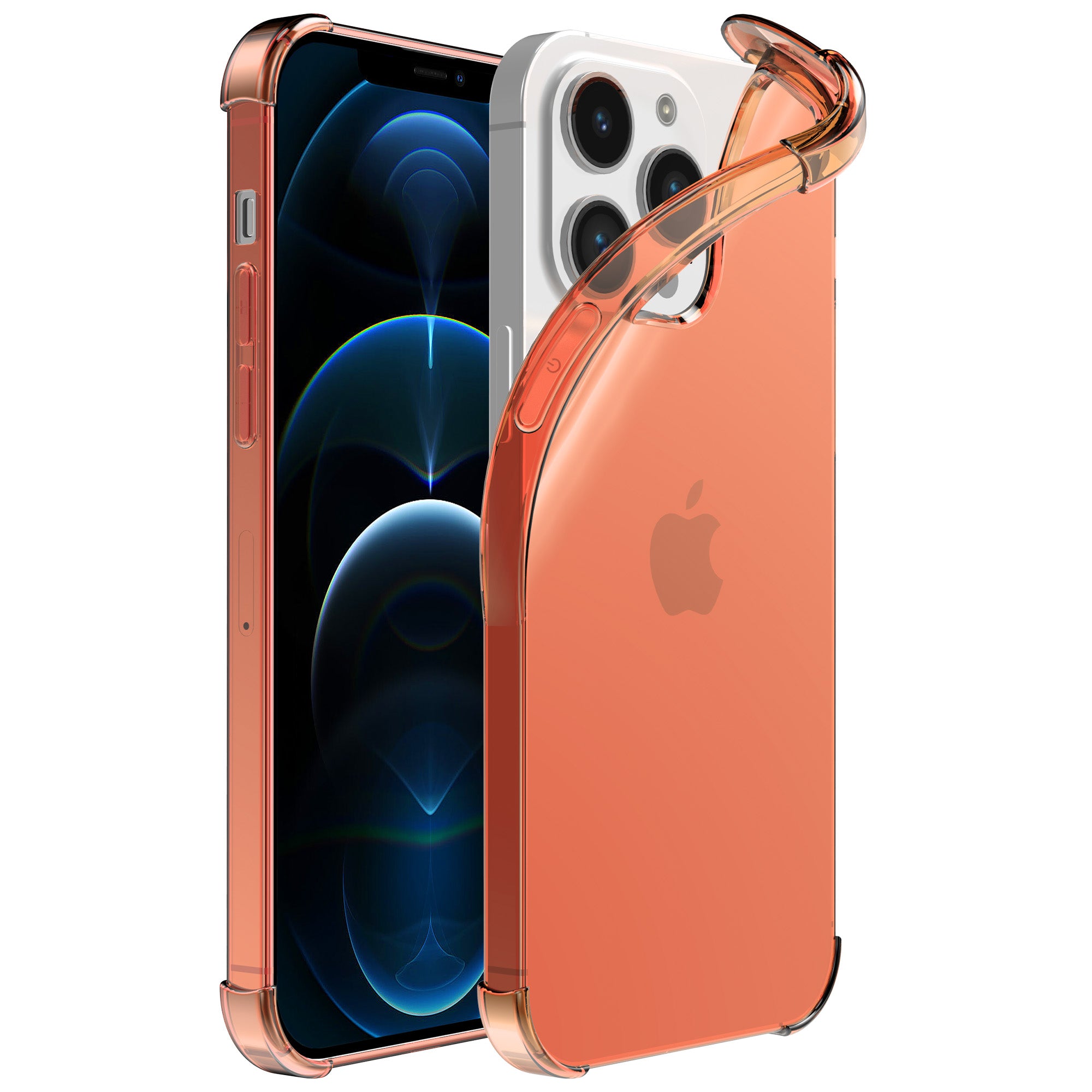 iPhone 12/12 Pro transparant siliconen hoesje - Rood