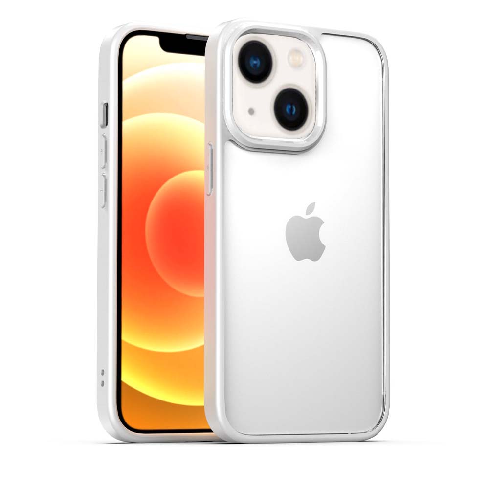TPU Sterk  Hoesje Met Doorzichtige Achterkant voor iPhone 13 - Wit