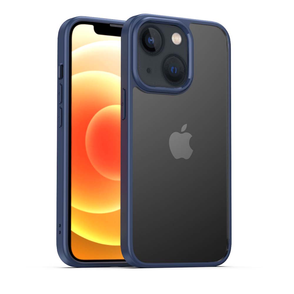 TPU Sterk  Hoesje Met Doorzichtige Achterkant voor iPhone 13 - Blauw