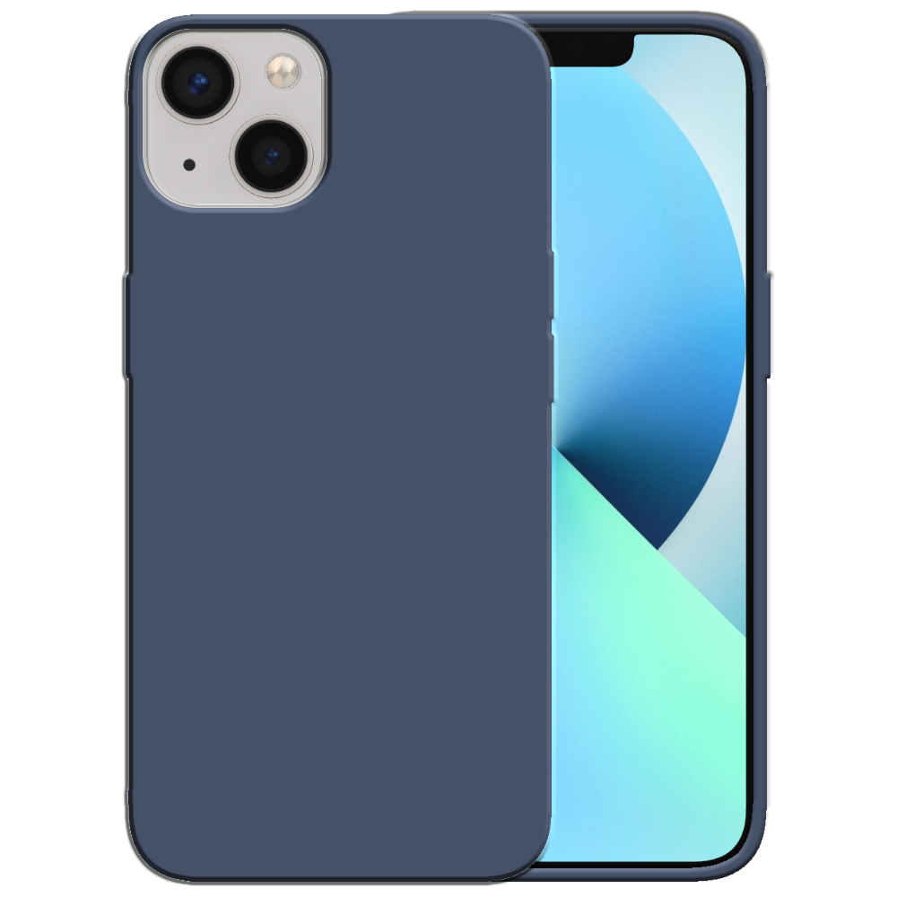 Siliconen hoesje voor iPhone 13 case met  zachte binnenkant - Donkerblauw