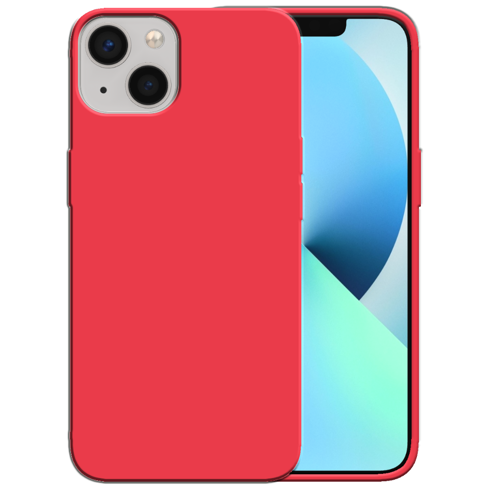 Siliconen hoesje voor iPhone 13 case met
  zachte binnenkant - Rood