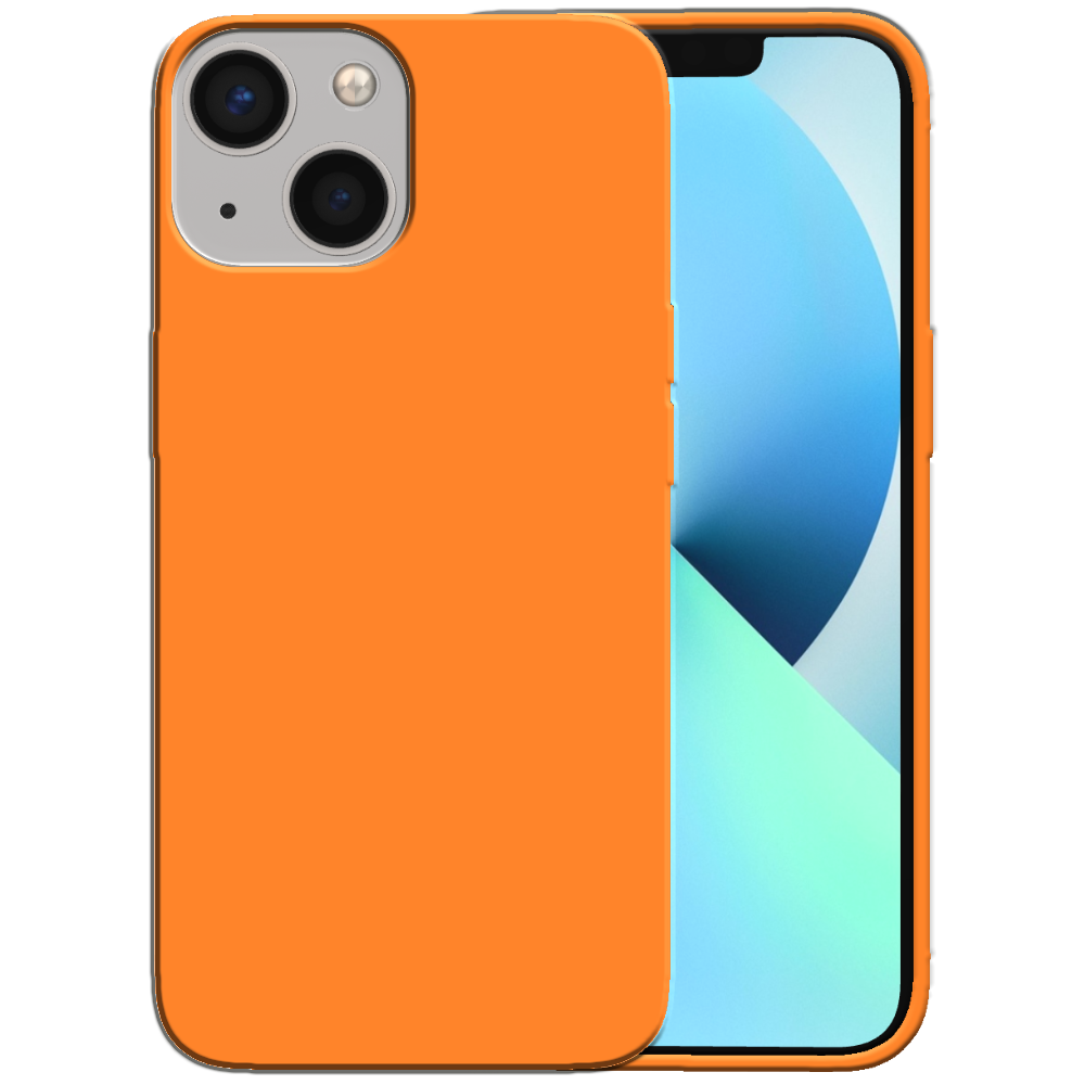 Siliconen hoesje voor iPhone 13 Mini case
  met zachte binnenkant - Oranje