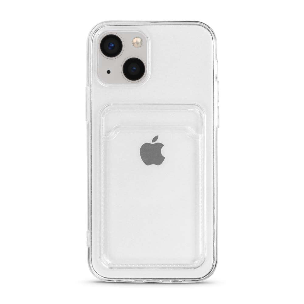 iPhone 13 Mini siliconen hoesje met
  pashouder - Transparant
