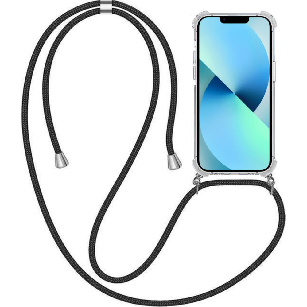 Telefoonhoesje Geschikt voor iPhone 13
  Mini met Koord en Stootrand - TPU Backcover Shockproof met Lanyard -
  Smartphonica