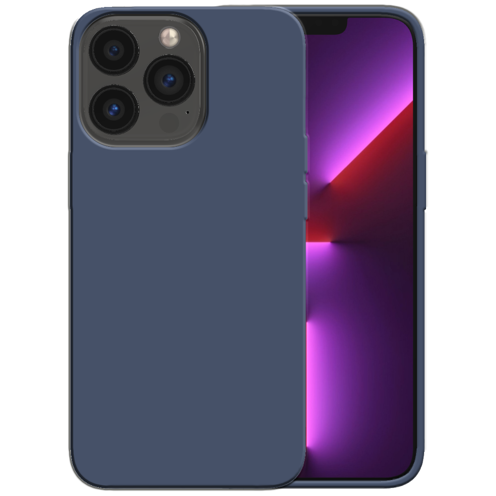Siliconen hoesje voor iPhone 13 Pro case
  met zachte binnenkant - Donkerblauw