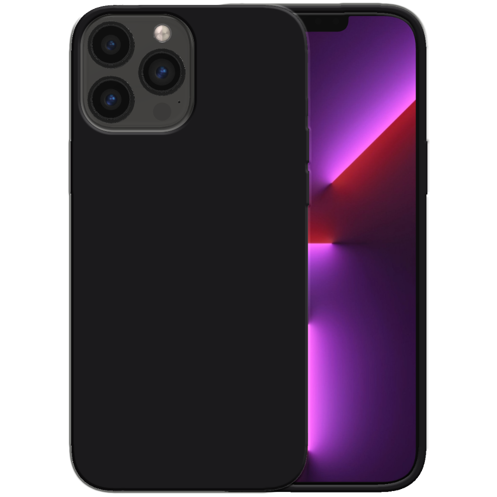 Siliconen hoesje voor iPhone 13 Pro Max
  case met zachte binnenkant - Zwart