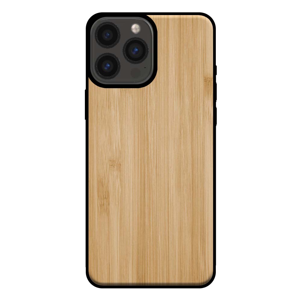 Telefoonhoesje voor iPhone 13 Pro Max met
  houten look - backcover bamboo kunsthout hoesje - Bruin