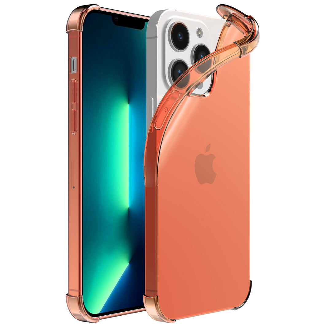iPhone 13 Pro Max transparant
  shockproof siliconen hoesje met stootrand - Rood