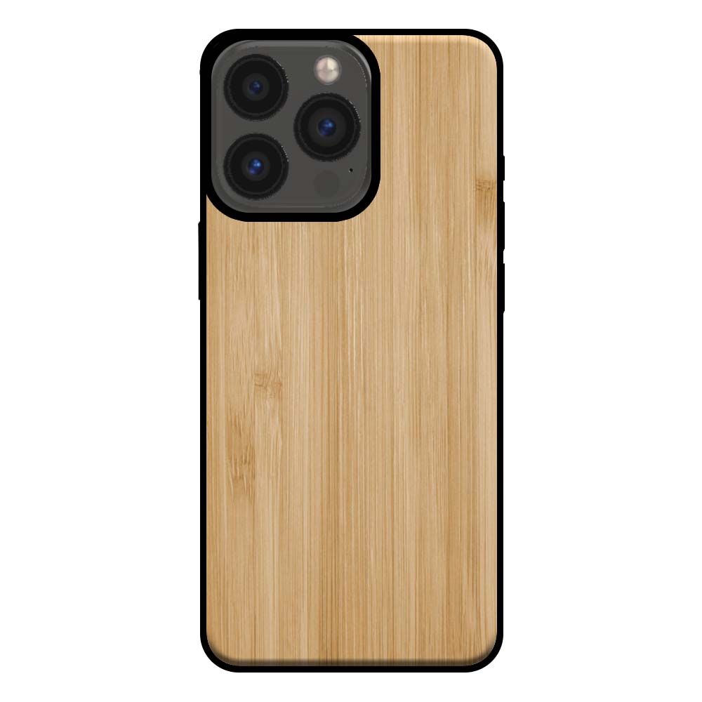 Telefoonhoesje voor iPhone 13 Pro met
  houten look - backcover bamboo kunsthout hoesje - Bruin