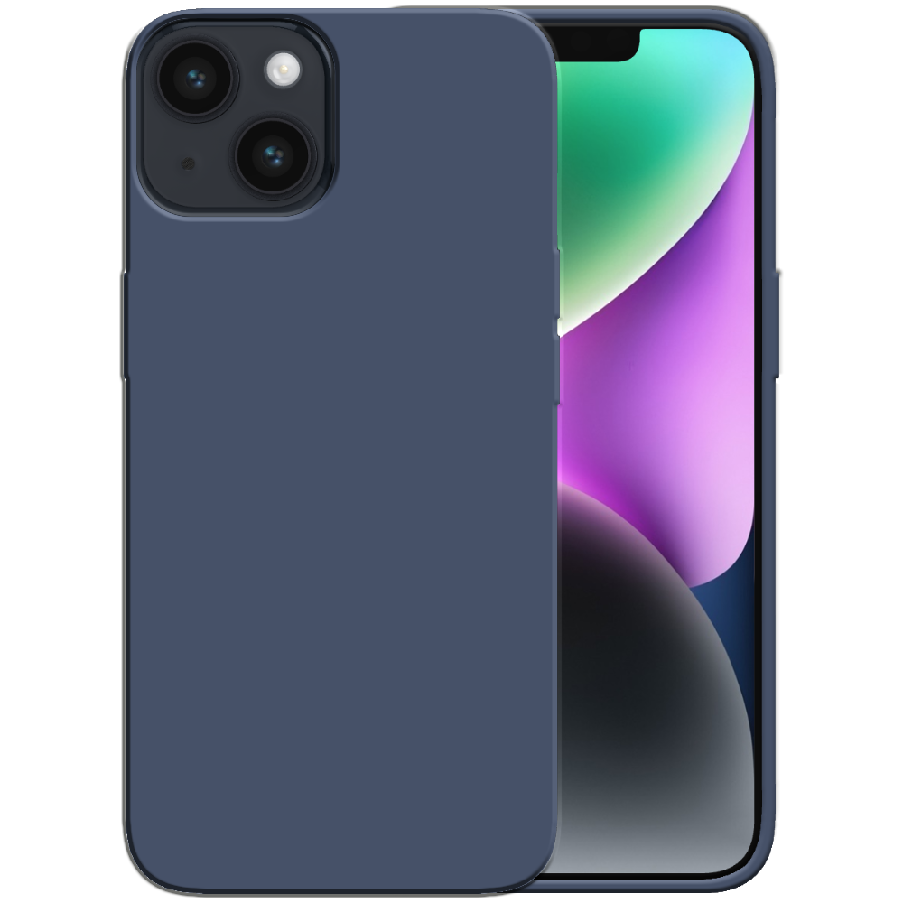 Siliconen hoesje voor iPhone 14 case met
  zachte binnenkant - Donkerblauw
