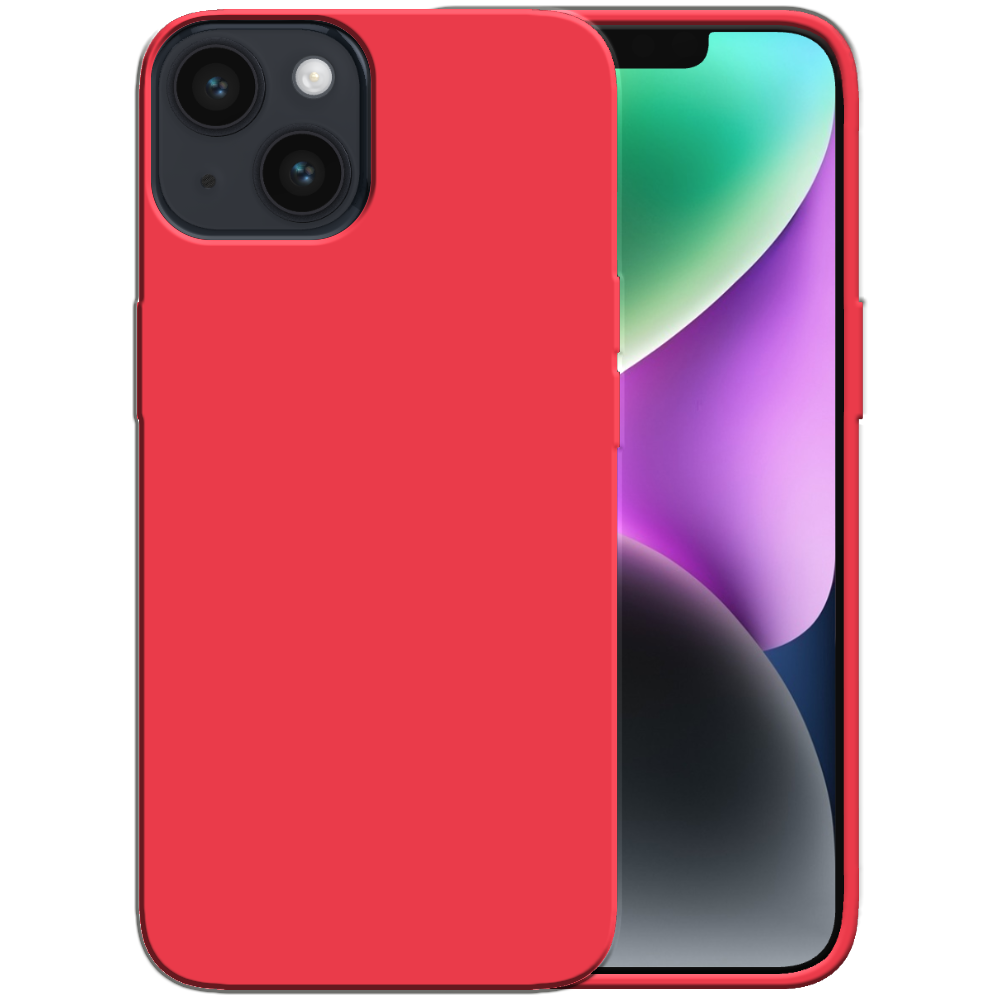Siliconen hoesje voor iPhone 14 case met  zachte binnenkant - Rood