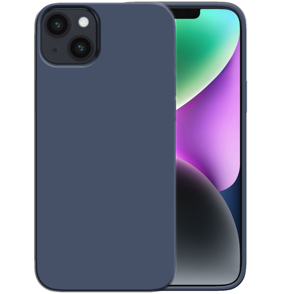 Siliconen hoesje voor iPhone 14 Plus case
  met zachte binnenkant - Donkerblauw