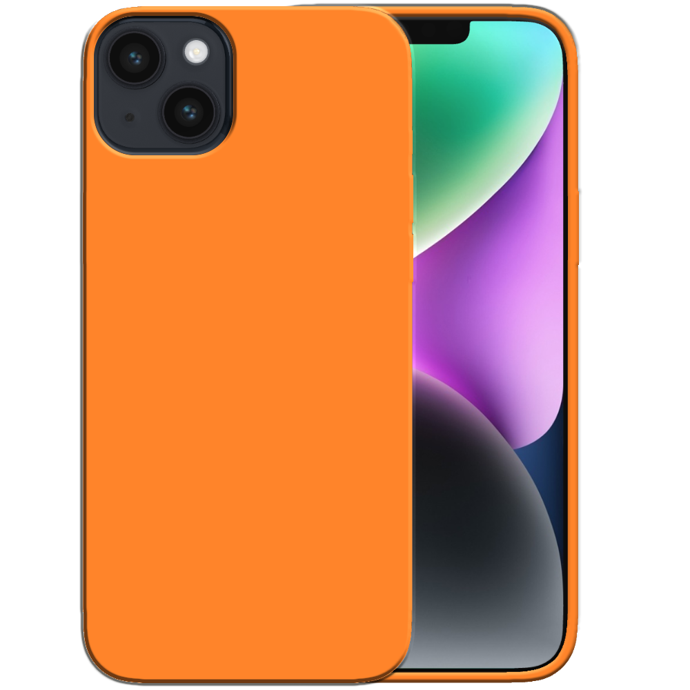 Siliconen hoesje voor iPhone 14 Plus case
  met zachte binnenkant - Oranje