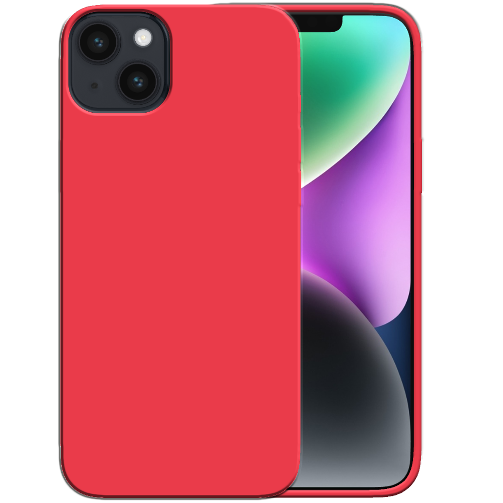 Siliconen hoesje voor iPhone 14 Plus case
  met zachte binnenkant - Rood