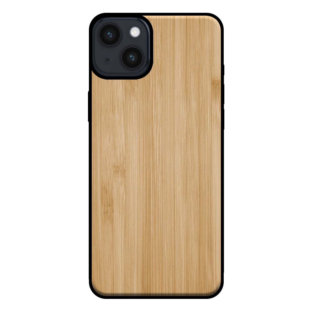 Telefoonhoesje voor iPhone 14 Plus met
  houten look - backcover bamboo kunsthout hoesje - Bruin