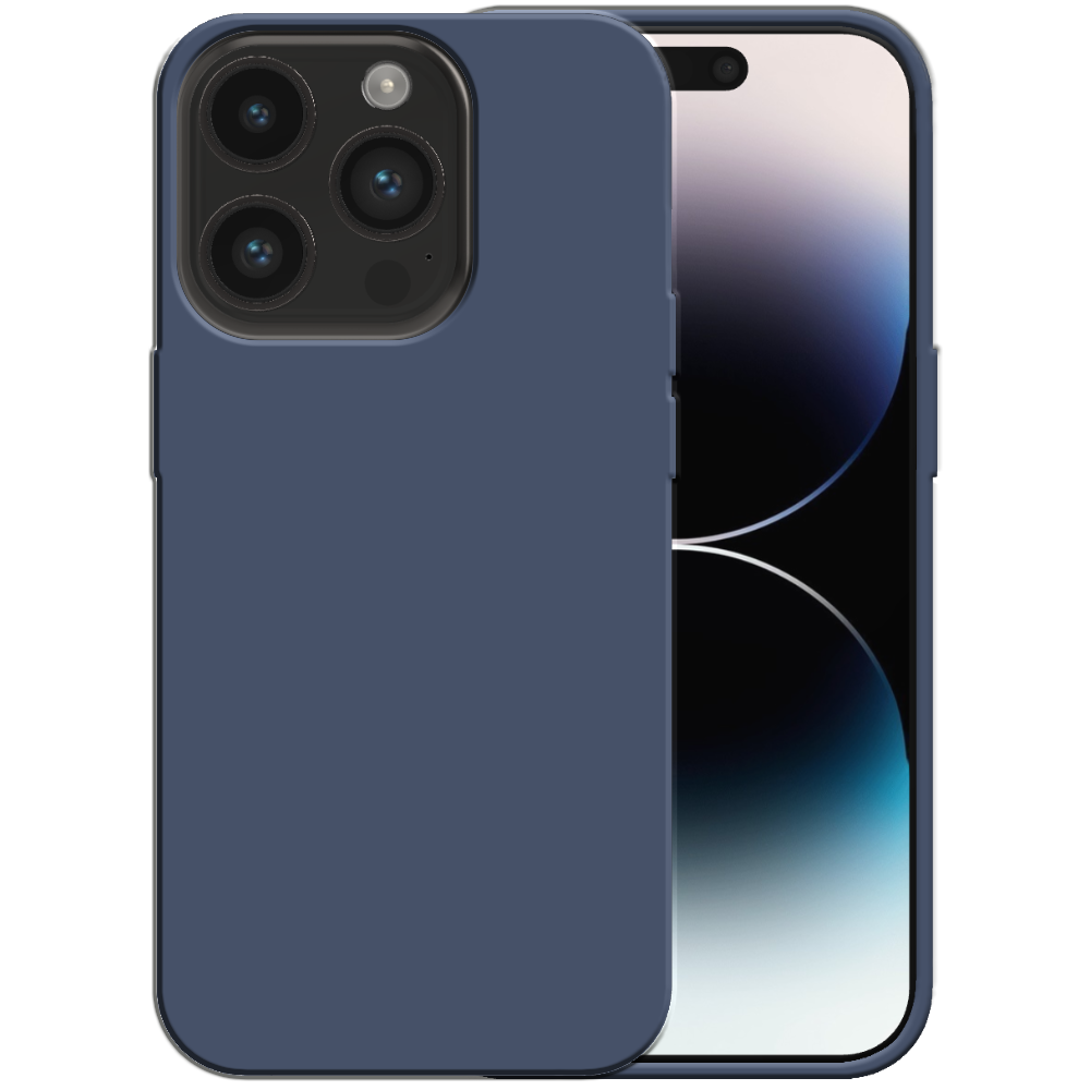 Siliconen hoesje voor iPhone 14 Pro case
  met zachte binnenkant - Donkerblauw