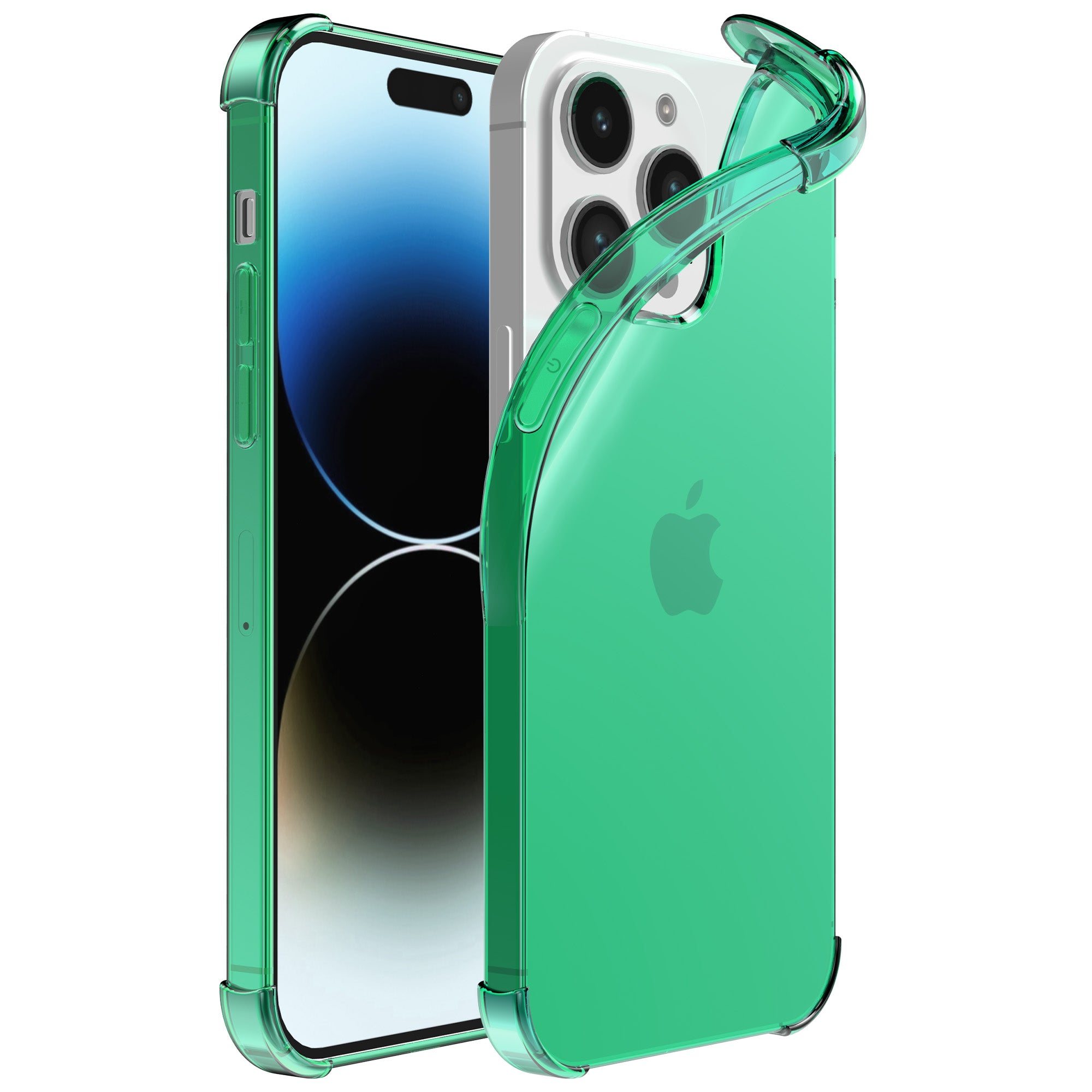 Telefoonhoesje Geschikt voor iPhone 14
  Pro Max Transparant Schokbestendig Siliconen Hoesje met Stootrand -
  Shockproof Back Cover Case - Groen