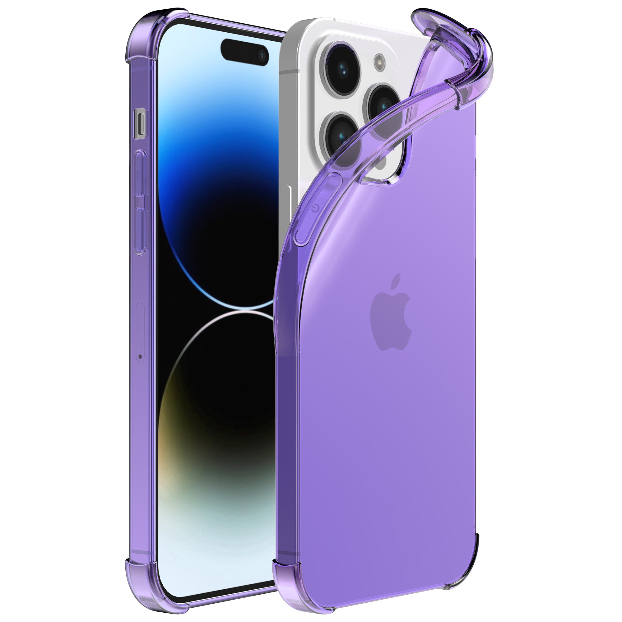 Telefoonhoesje Geschikt voor iPhone 14
  Pro Max Transparant Schokbestendig Siliconen Hoesje met Stootrand -
  Shockproof Back Cover Case - Paars