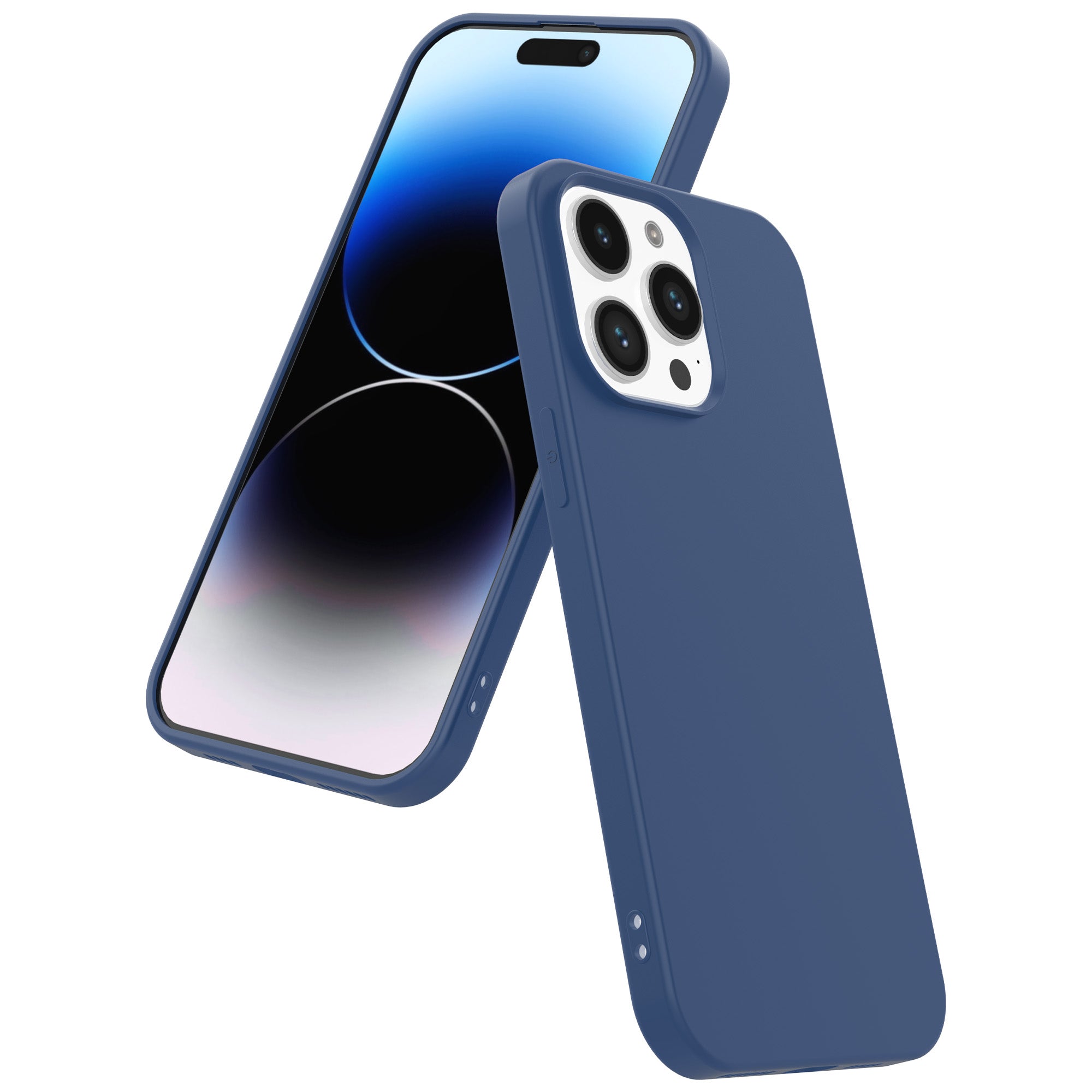 Siliconen hoesje voor iPhone 14 Pro Max
  case met zachte binnenkant - Donkerblauw
