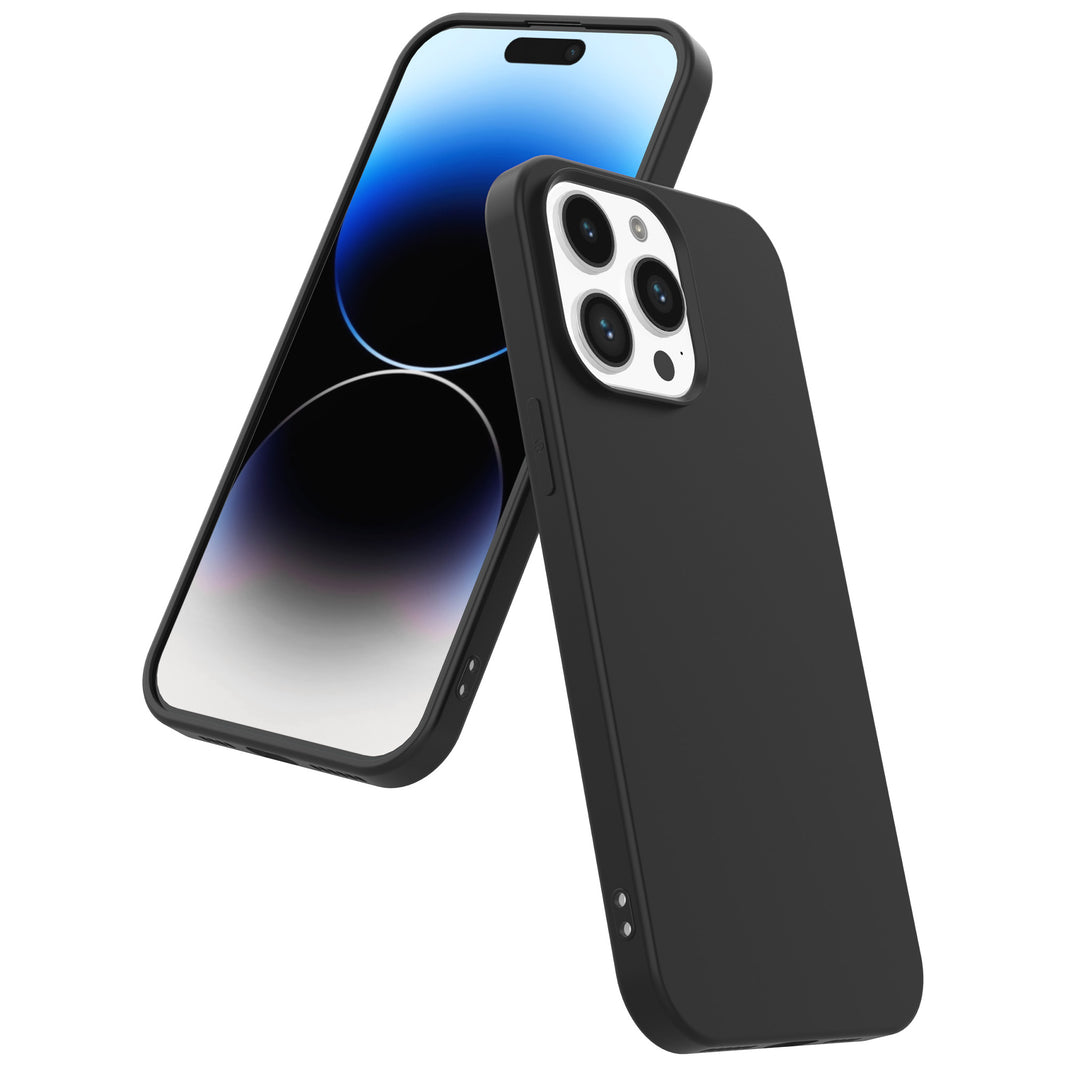 Siliconen hoesje voor iPhone 14 Pro Max
  case met zachte binnenkant - Zwart