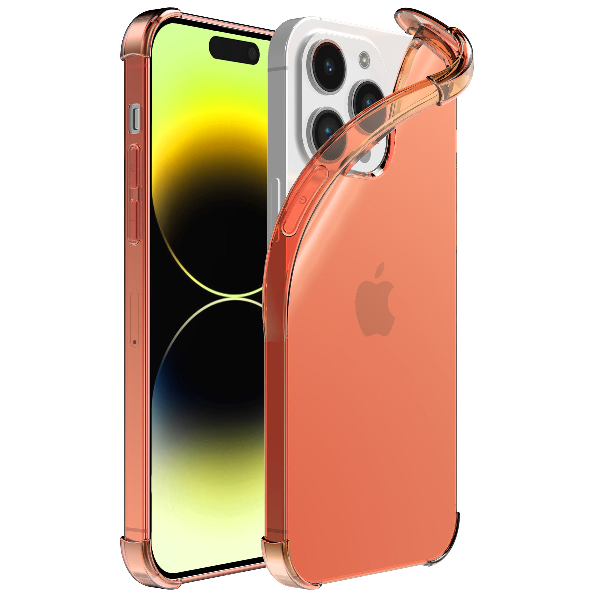 iPhone 14 Pro transparant shockproof
  siliconen hoesje met stootrand - Rood