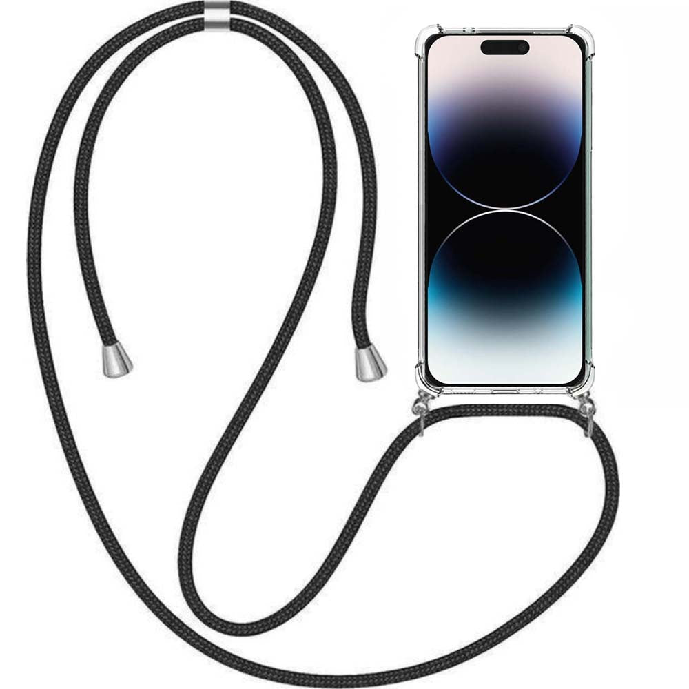 Telefoonhoesje Geschikt voor iPhone 14
  Pro met Koord en Stootrand - TPU Backcover Shockproof met Lanyard -
  Smartphonica