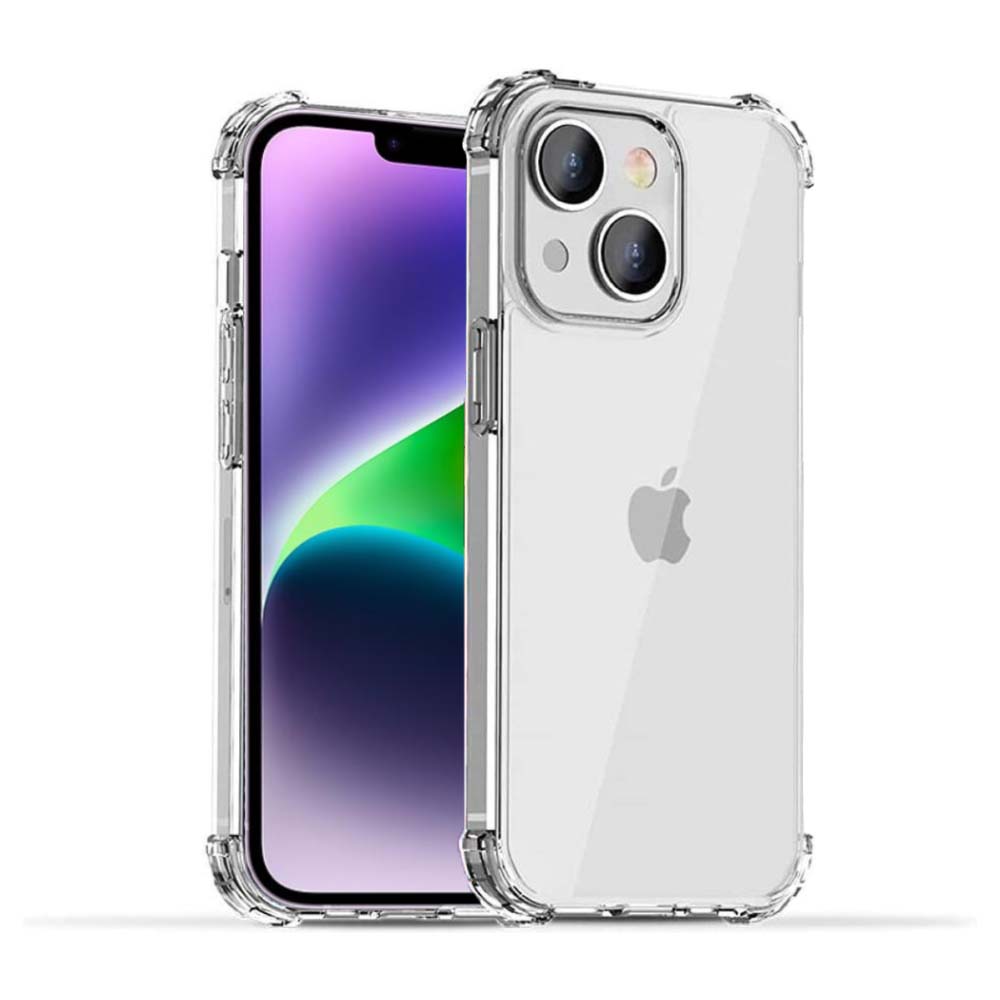 Telefoonhoesje Geschikt voor iPhone 14 Plus transparant shockproof TPU siliconen hoesje met stootrand