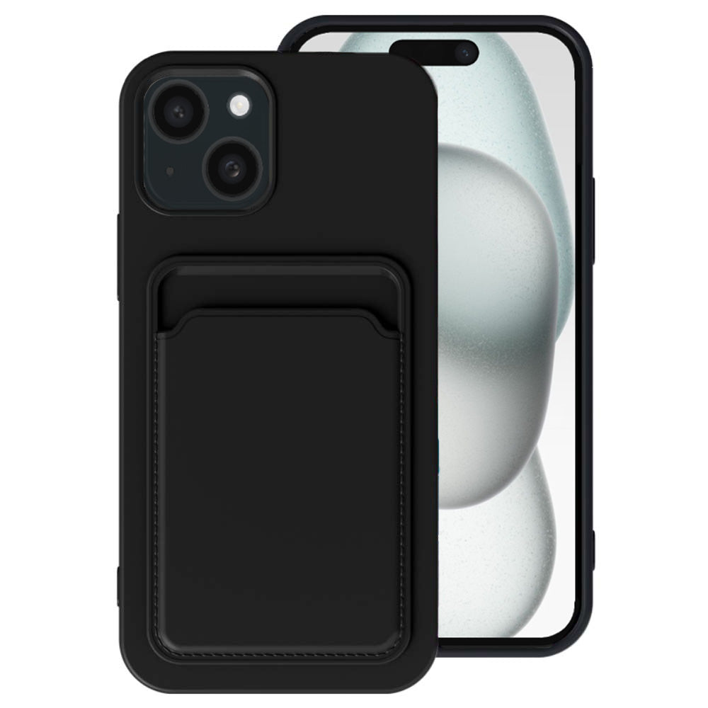 Telefoonhoesje
  Geschikt voor iPhone 15 Plus met pasjeshouder - TPU backcover with cardslot -
  Zwart