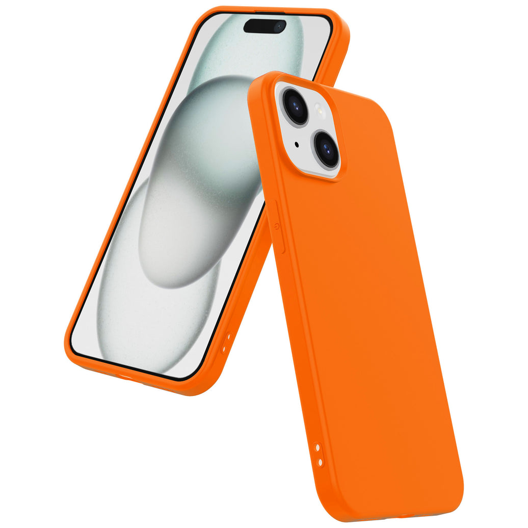 Telefoonhoesje
  Geschikt voor iPhone 15 Plus Siliconen met Zachte Beschermende Binnenkant -
  BackCover Case Soft Inside - Oranje