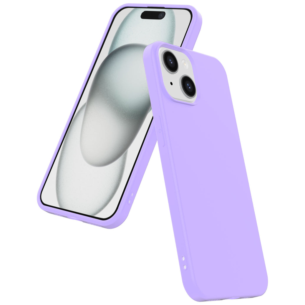 Telefoonhoesje Geschikt voor iPhone 15 Plus Siliconen
  met Zachte Beschermende Binnenkant - BackCover Case Soft Inside - Paars