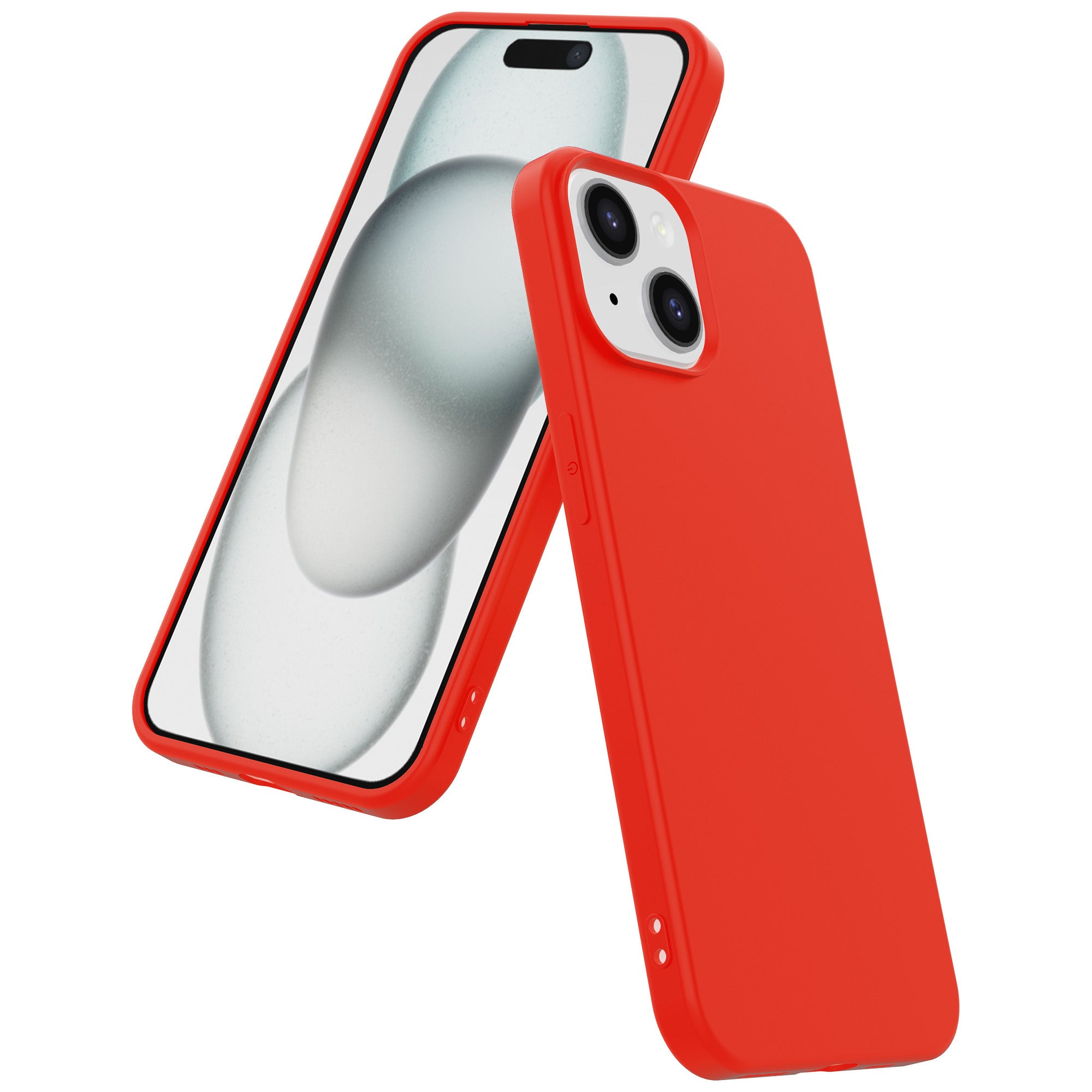 Telefoonhoesje
  Geschikt voor iPhone 15 Plus Siliconen met Zachte Beschermende Binnenkant -
  BackCover Case Soft Inside - Rood