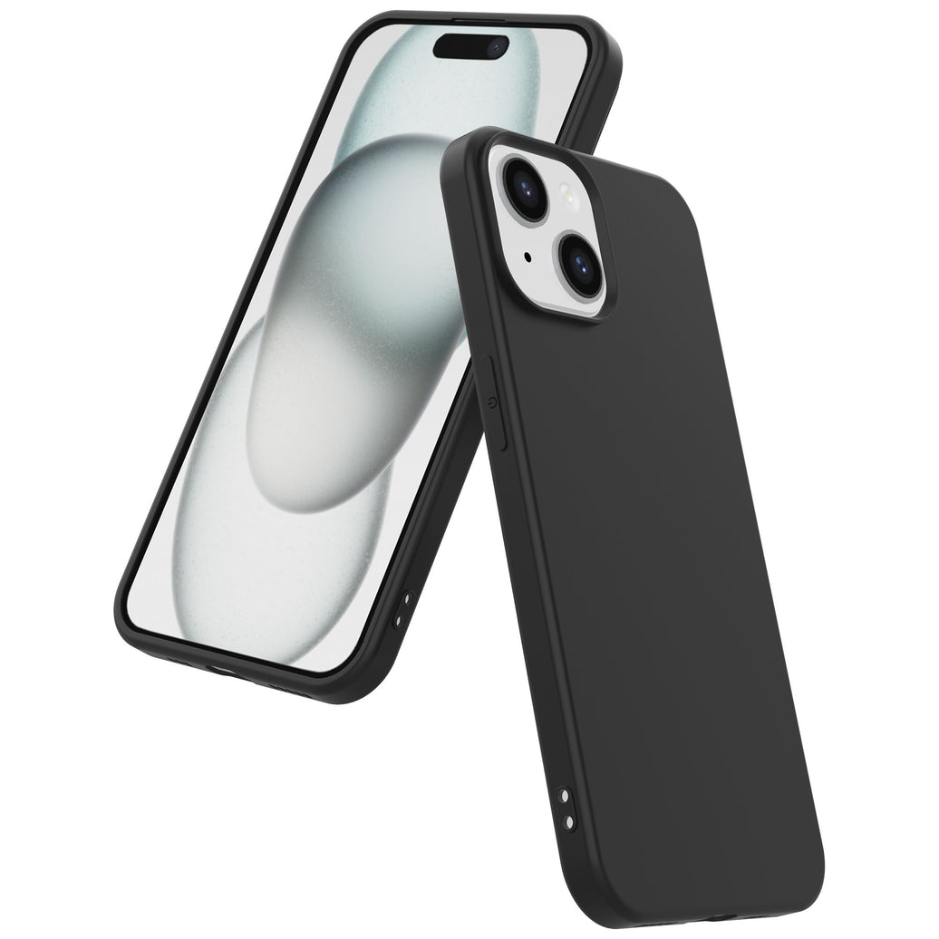 Telefoonhoesje Geschikt voor iPhone 15 Plus Siliconen
  met Zachte Beschermende Binnenkant - BackCover Case Soft Inside - Zwart