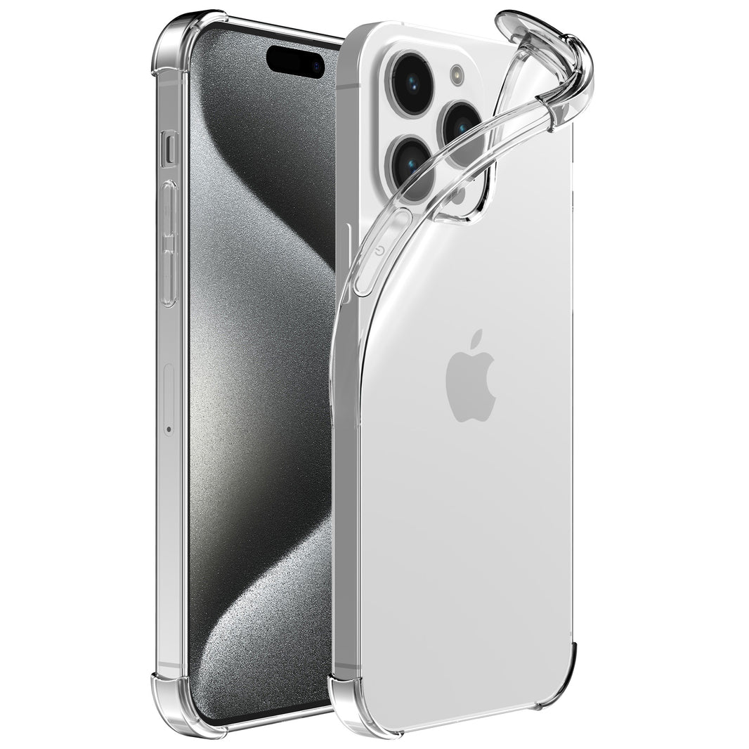 Telefoonhoesje Geschikt voor iPhone 15
  Pro Max transparant - Shockproof TPU siliconen Hoesje met Stootrand -
  Smartphonica