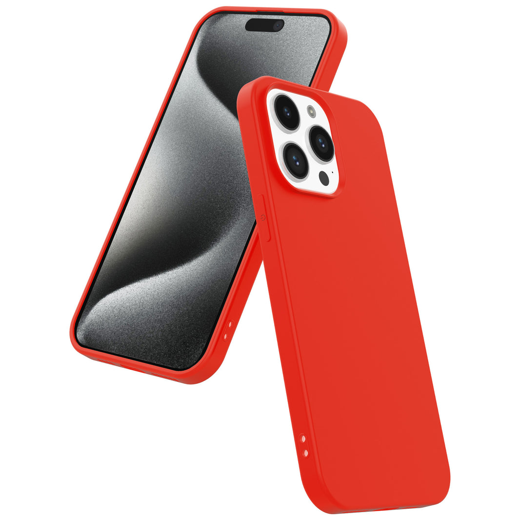 Telefoonhoesje
  Geschikt voor iPhone 15 Pro Max Siliconen met Zachte Beschermende Binnenkant
  - BackCover Case Soft Inside - Rood