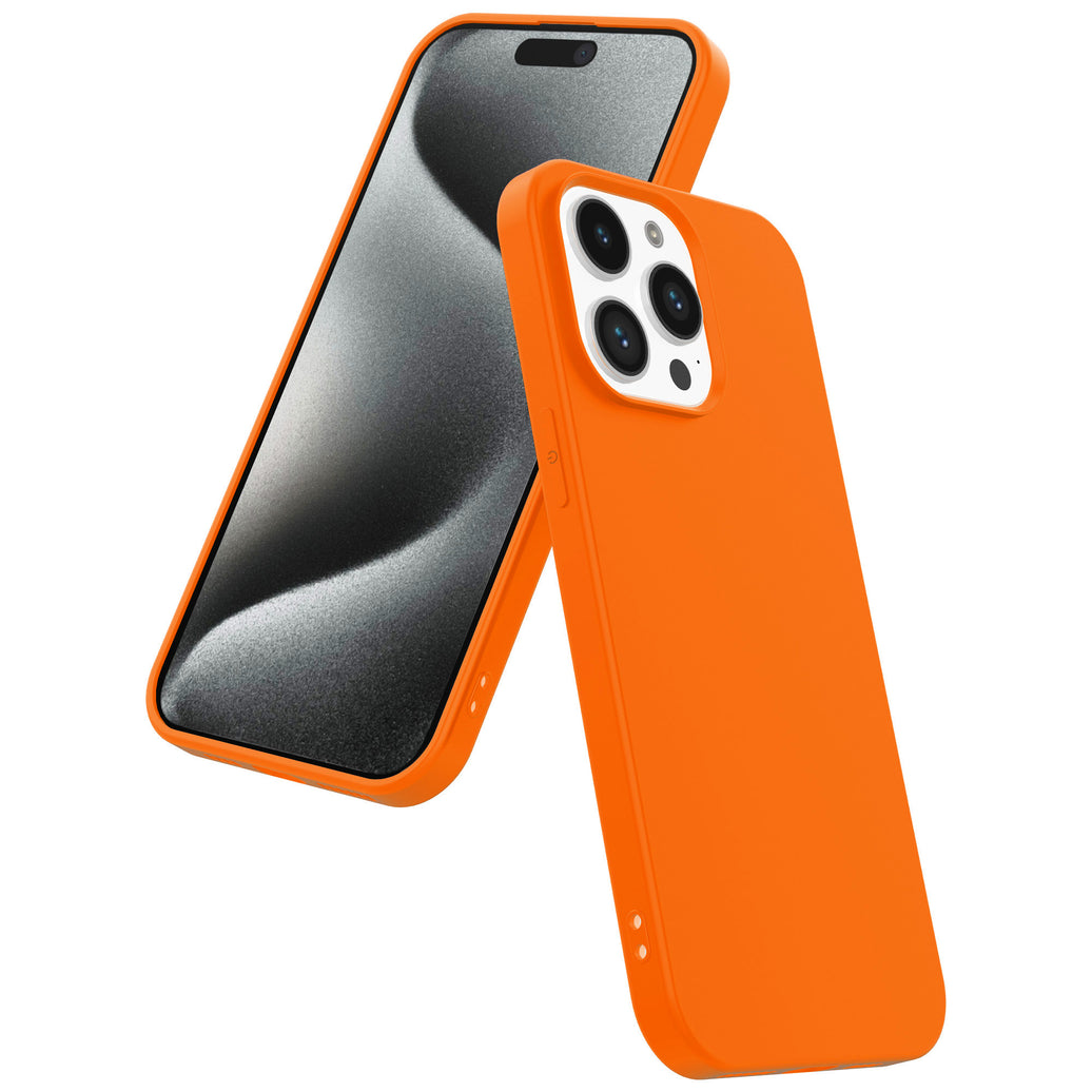 Telefoonhoesje
  Geschikt voor iPhone 15 Pro Siliconen met Zachte Beschermende Binnenkant -
  BackCover Case Soft Inside - Oranje