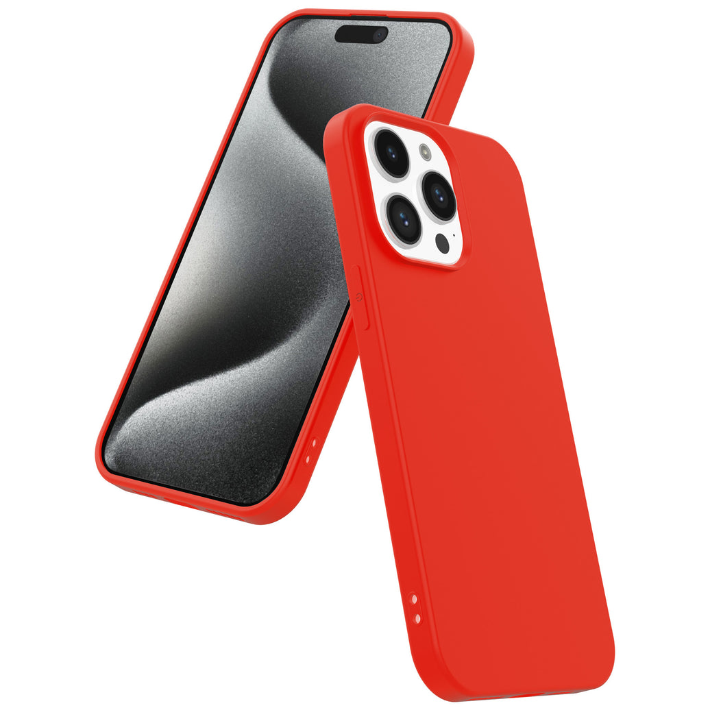 Telefoonhoesje
  Geschikt voor iPhone 15 Pro Siliconen met Zachte Beschermende Binnenkant -
  BackCover Case Soft Inside - Rood